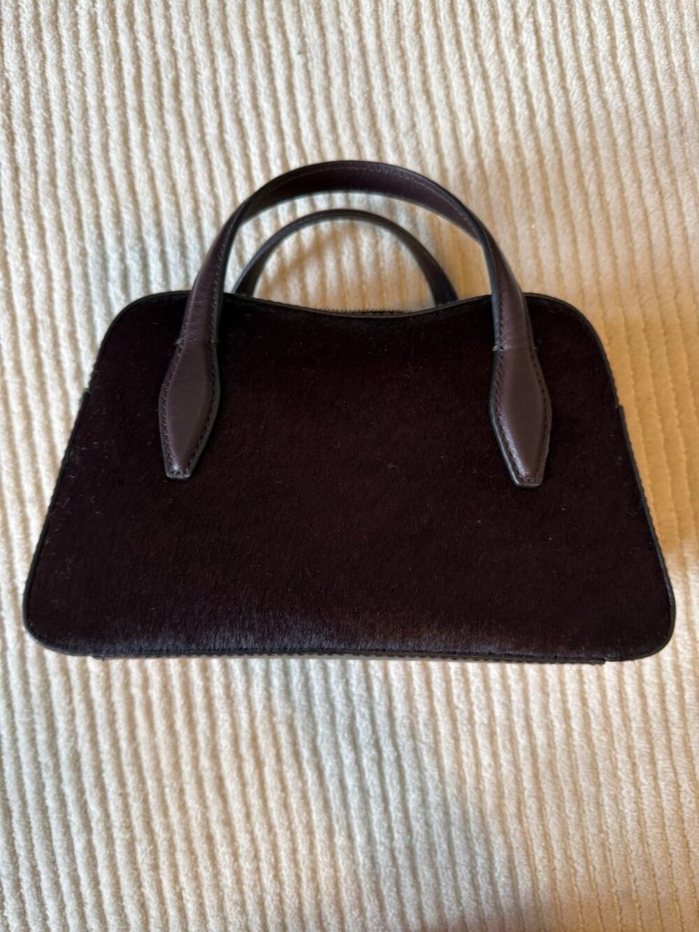 Madewell Genuine Haircalf Bowler Bag in Espresso Brown